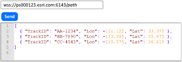 Event data organized in a JSON array Event data organized in a JSON array