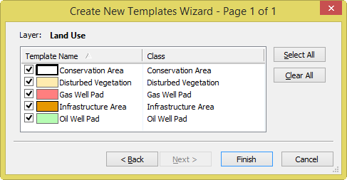 Feature templates wizard Feature templates wizard