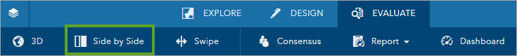 Side by side compare on the Evaluate toolbar. Side by side compare on the Evaluate toolbar.