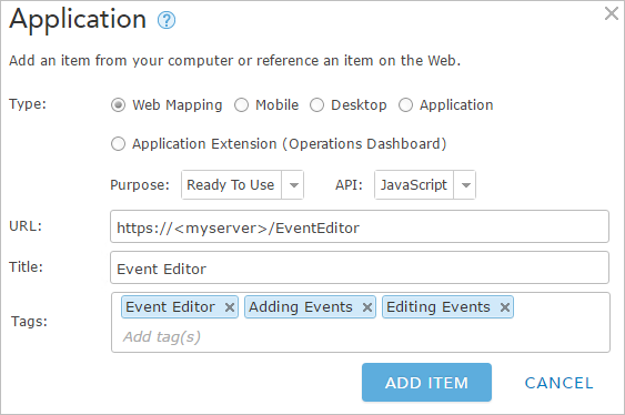 Adding the Event Editor app Adding the Event Editor app